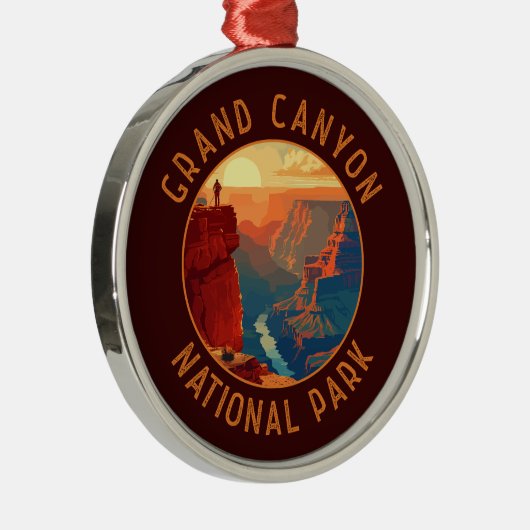 Grand Canyon Nationalpark Retro Distressed Circle Ornament Aus Metall (Rechts)