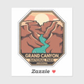 Grand Canyon Nationalpark Retro Emblem Aufkleber (Blatt)