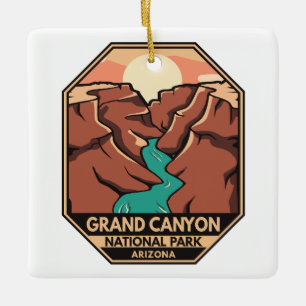 Grand Canyon Nationalpark Retro Emblem Keramikornament