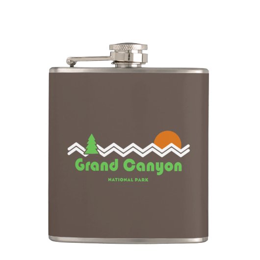 Grand Canyon Nationalpark Retro Flachmann (Vorderseite)