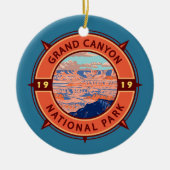 Grand Canyon Nationalpark Retro Kompass Emblem Keramik Ornament (Vorne)