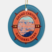 Grand Canyon Nationalpark Retro Kompass Emblem Keramik Ornament (Links)