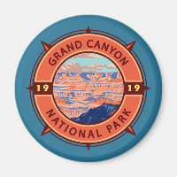 Grand Canyon Nationalpark Retro Kompass Emblem
