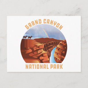 Grand Canyon Nationalpark Rettro Nord Rand Arizona Postkarte