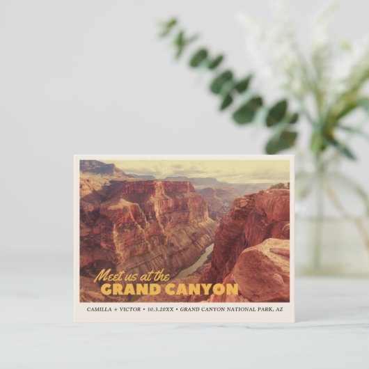 Grand Canyon Nationalpark Save the Date Postcard Postkarte (Stehend Vorderseite)