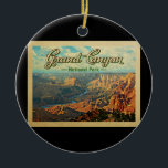Grand Canyon Nationalpark Vintage Keramik Ornament<br><div class="desc">Das Grand Canyon Nationalpark im Vintage-Stil besticht durch die großen Schluchten mit dem Colorado River,  der sich durchschlängelt und einen puffblauen Wolkenhimmel.</div>