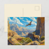 Grand Canyon Nationalpark Vintage Landschaft Postkarte (Vorne/Hinten)