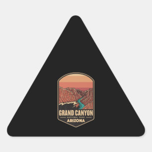 Grand Canyon Nationalpark Wanderlogos Dreieckiger Aufkleber
