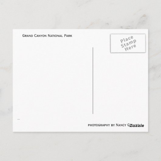 Grand Canyon Nationalpark Winter Postcard Postkarte (Rückseite)