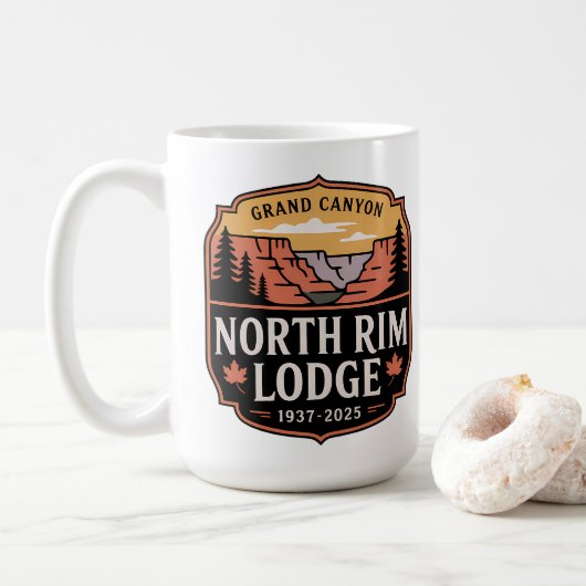 Grand Canyon North Rim Lodge 1937–2025 Memorial Kaffeetasse (Mit Donut)