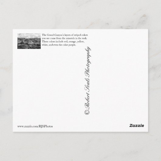 Grand Canyon Postkarte (Rückseite)