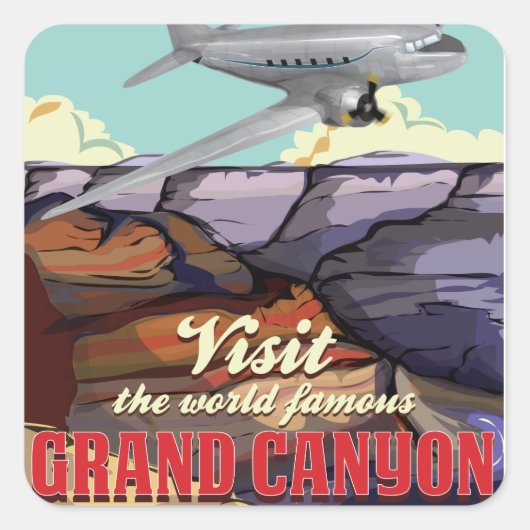 Grand Canyon Quadratischer Aufkleber (Vorderseite)