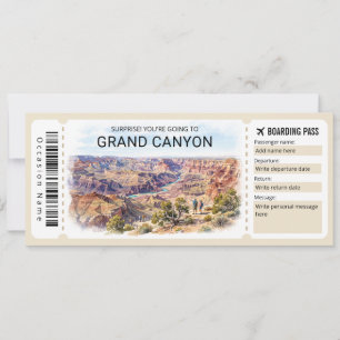 Grand Canyon Reise Bordkarte Ticket Einladung