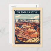 Grand Canyon Retro National Park Souvenir Postkarte (Vorne/Hinten)