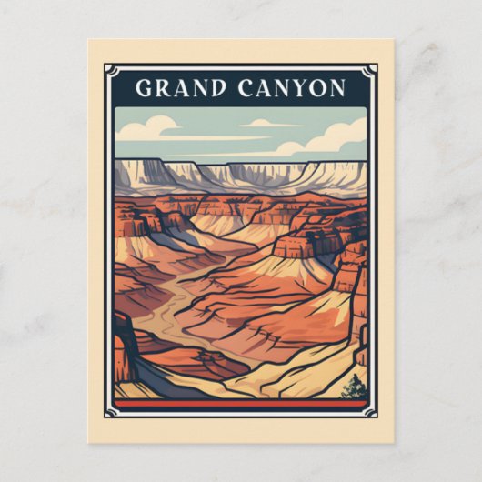Grand Canyon Retro National Park Souvenir Postkarte (Vorderseite)