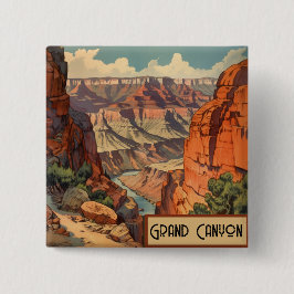 Grand Canyon Retro Reisedesign Button