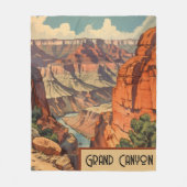Grand Canyon Retro Reisedesign Fleecedecke (Vorderseite)