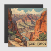 Grand Canyon Retro Reisedesign Magnetkarte (Vorne/Hinten)