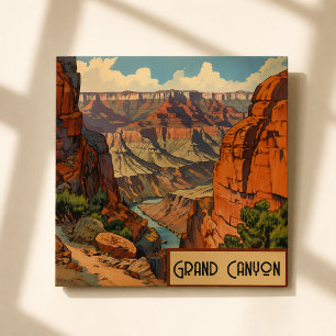 Grand Canyon Retro Reisedesign Magnetkarte