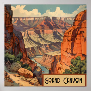Grand Canyon Retro-Reisedesign Poster