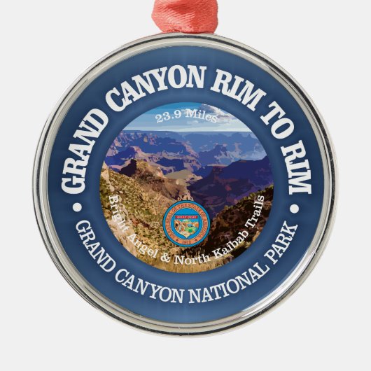Grand Canyon Rim to Rim (rd) Ornament Aus Metall (Vorne)