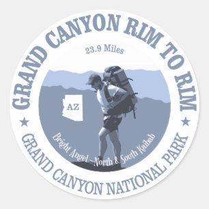 Grand Canyon Rim to Rim Trail (BG) Runder Aufkleber