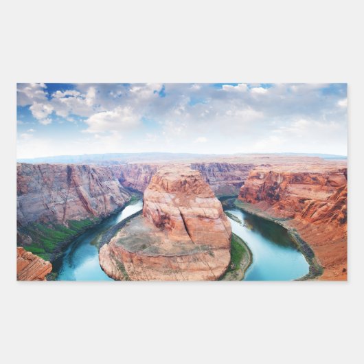 Grand Canyon River Bend Rechteckiger Aufkleber (Vorderseite)