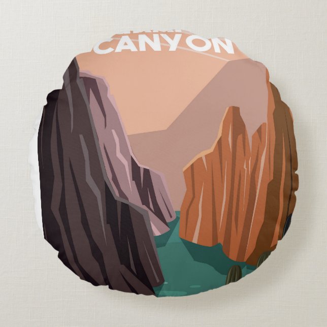 Grand Canyon Rundes Kissen (Vorderseite)