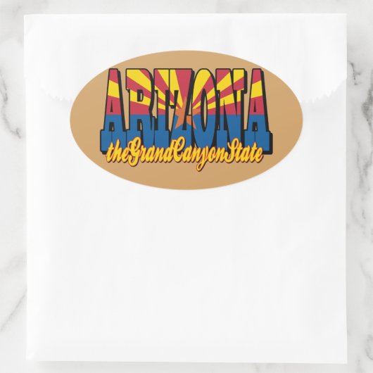 Grand Canyon Staat Ovaler Aufkleber (Tasche)