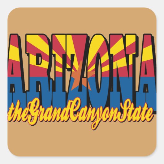 Grand Canyon Staat Quadratischer Aufkleber (Vorderseite)