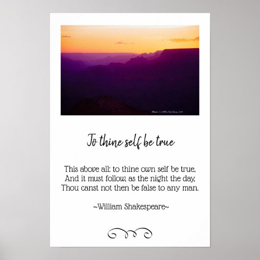 Grand Canyon Sunset und Shakespeare Foto Poster (Vorne)