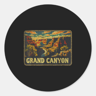 Grand Canyon - Us Nationalpark Vintage Männer Frau Runder Aufkleber