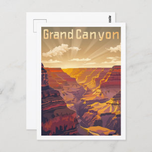 Grand Canyon USA Vintag Famous Travel Place Postkarte