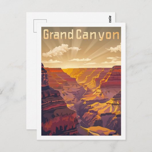 Grand Canyon USA Vintag Famous Travel Place Postkarte (Vorne/Hinten)