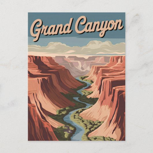 Grand Canyon Vintag Postkarte (Vorderseite)