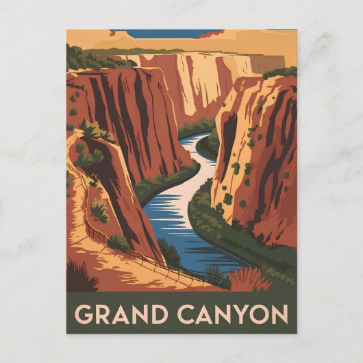 Grand Canyon Vintag Postkarte (Vorderseite)