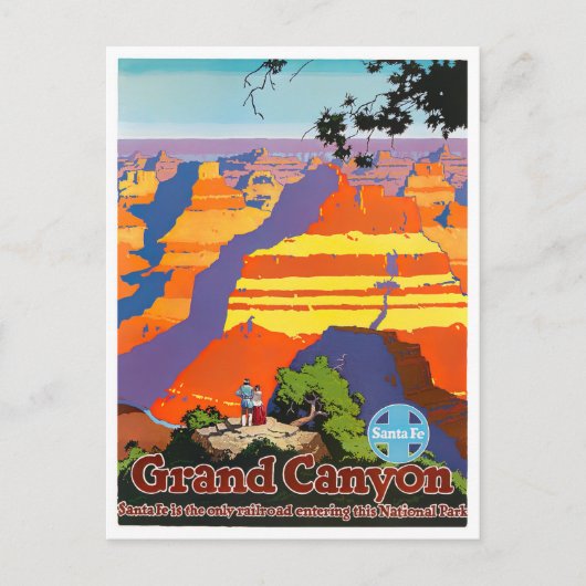 Grand Canyon Vintage Reise Postkarte (Vorderseite)