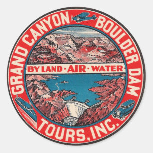 Grand Canyon Vintage Reisekoffer Etikett Runder Aufkleber