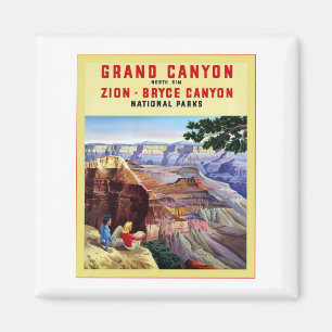 Grand Canyon ~ Vintage-Reiseposter Magnet