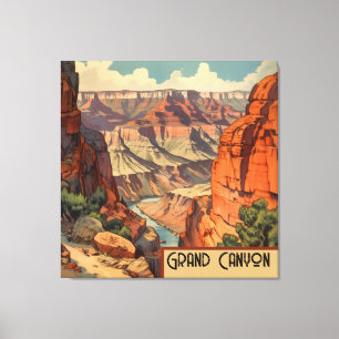 Grand Canyon Vintage Südwest-Landschaft Leinwanddruck