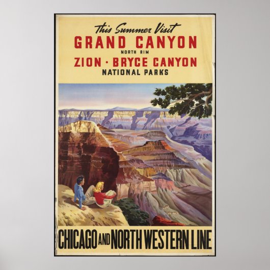 Grand Canyon Vintage Travel Poster und Retro Print (Vorne)