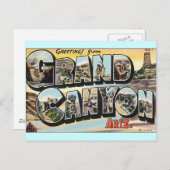Grand Canyon Vintage Travel Postkarte (Vorne/Hinten)