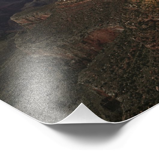 Grand Canyon vom südlichen Rand bei Sonnenuntergan Fotodruck (Ecke)