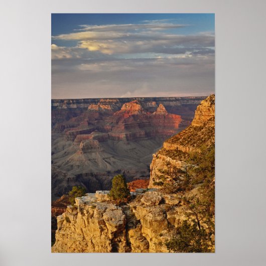 Grand Canyon vom südlichen Rand bei Sonnenuntergan Poster (Vorne)