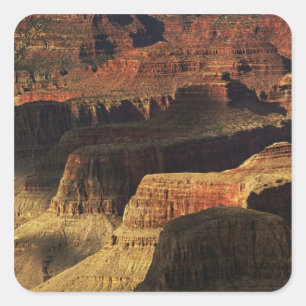 Grand Canyon vom südlichen Rand bei Sonnenuntergan Quadratischer Aufkleber