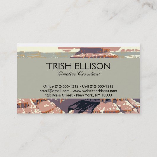 Grand Canyon Western Graphic Art American Visitenkarte (Rückseite)