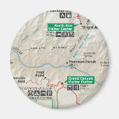 Grand Canyonkartenmagnet Magnet (Vorne)