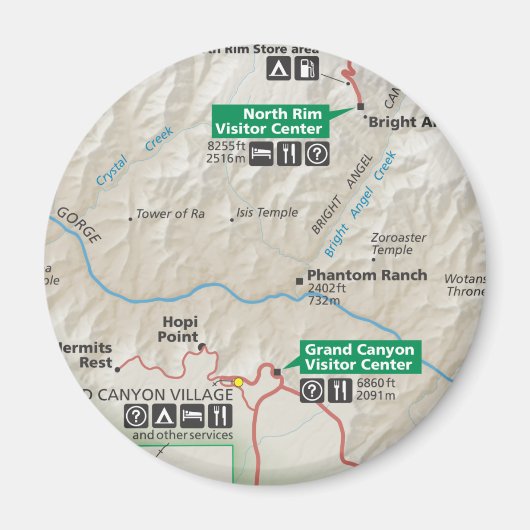 Grand Canyonkartenmagnet Magnet (Vorne)