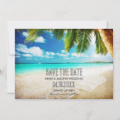 Grand Cayman Beach Hochzeit in Urlaubsort Save The Date (Vorderseite)