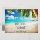 Grand Cayman Beach Hochzeit in Urlaubsort Save The Date (Vorne/Hinten)